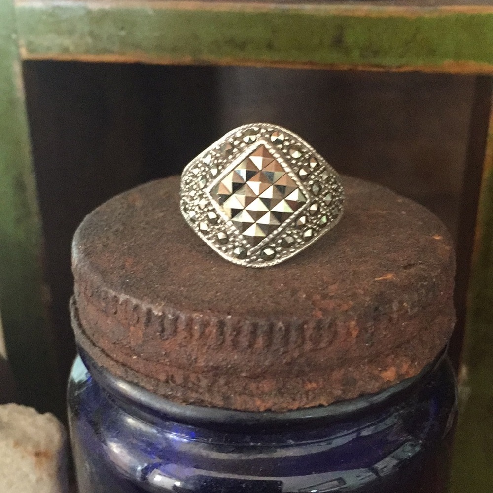 Marcasite and sterling ring.
